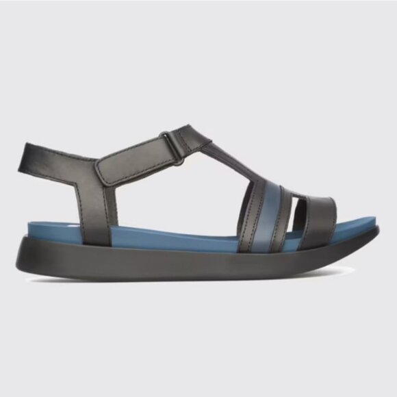 CAMPER Miri T-Strap Sandals 35 5 Low Platform Black Leather 22558 Lightweight - Picture 4 of 13